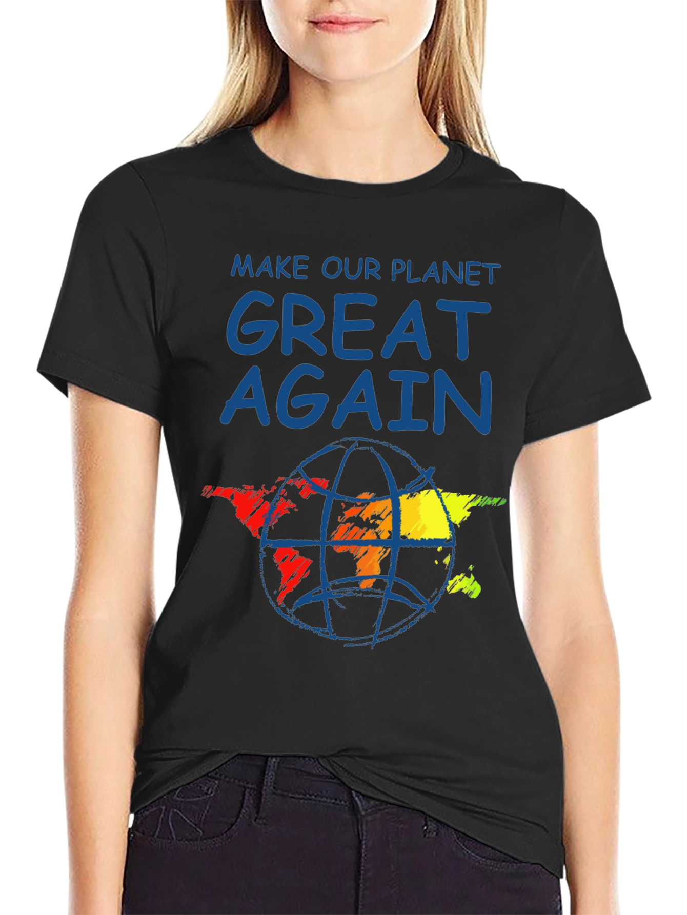 Black Make Our Planet Great Again T-Shirt view 2