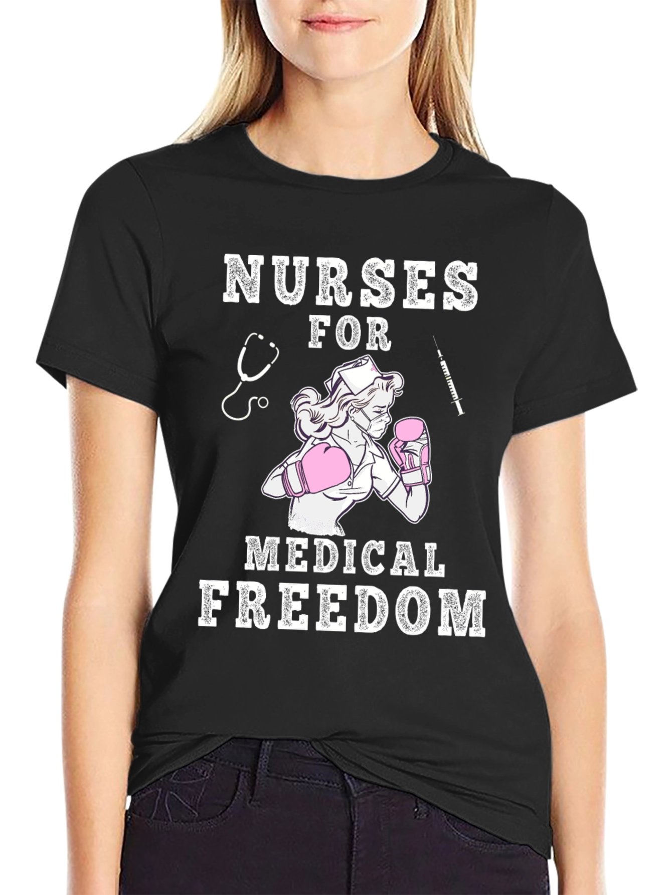 Black Nurses for Medical Freedom T-Shirt view 2