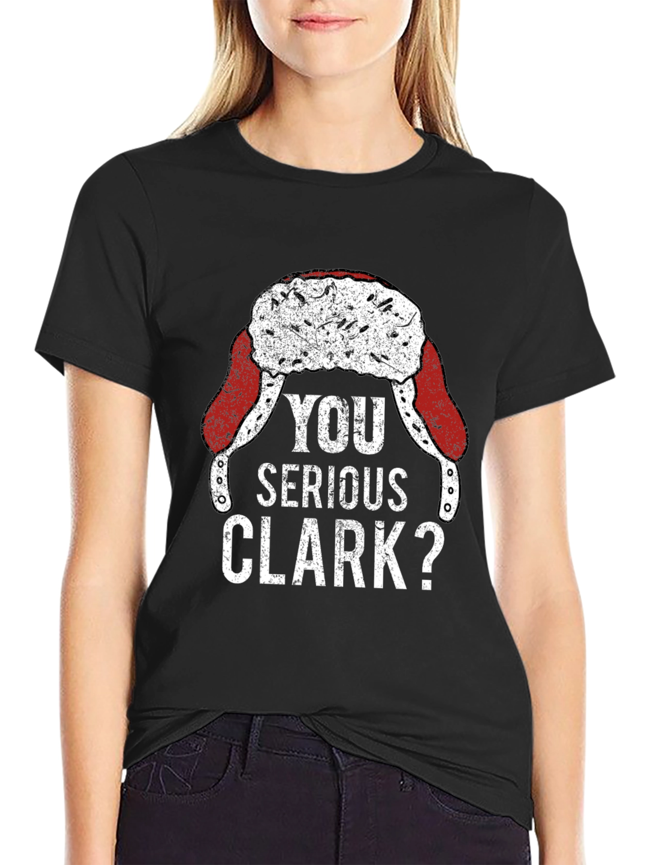 Black You Serious Clark? Funny Christmas T-Shirt view 2
