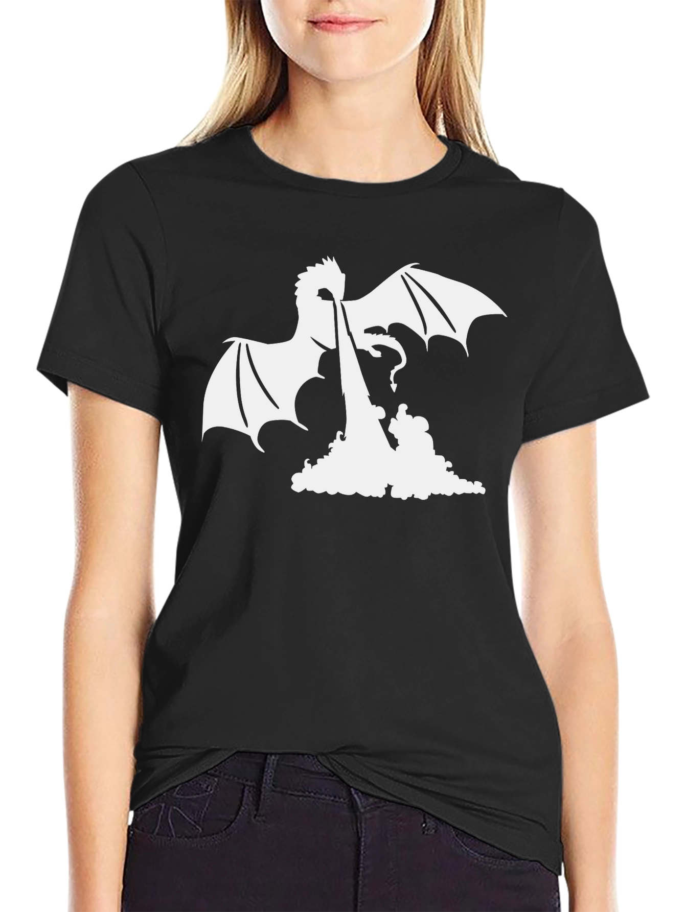 Black Dragon Fire Graphic Tee - Black view 2