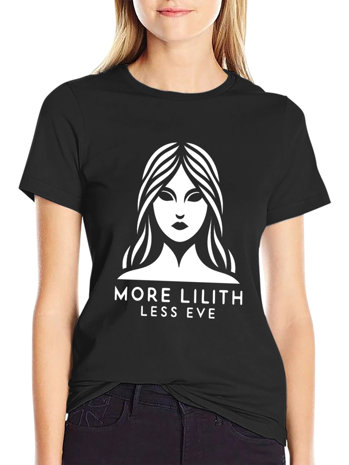 Black More Lilith Less Eve Graphic T-Shirt view 2
