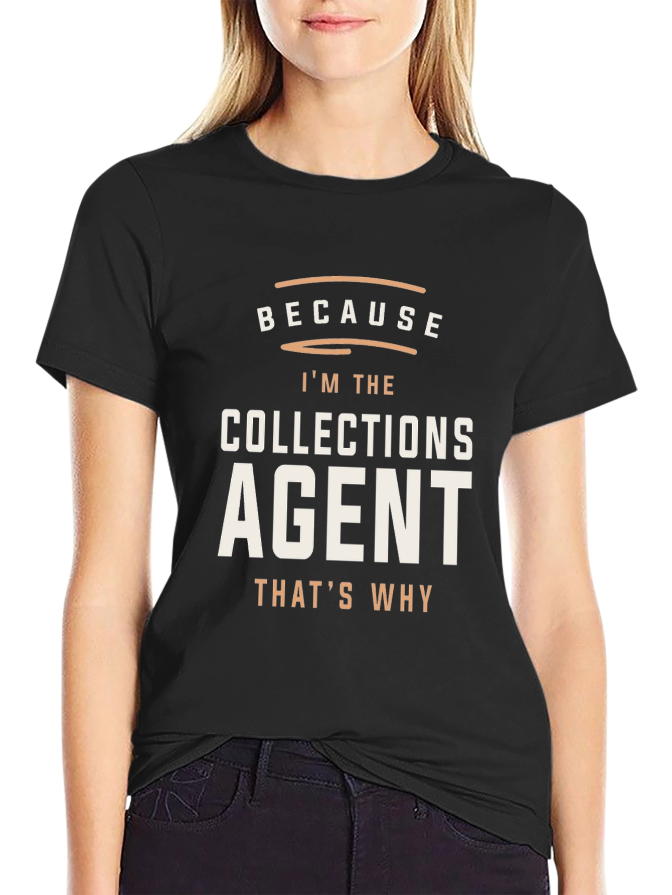 Black Collections Agent Graphic Tee - Because I'm The view 2