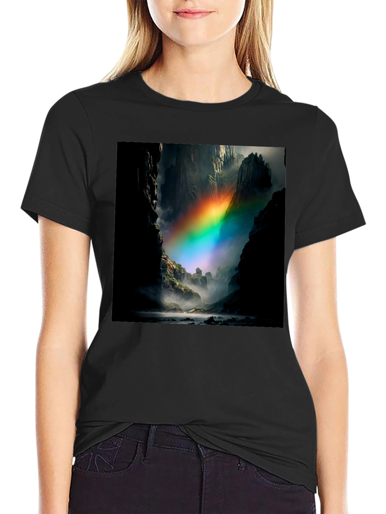 Black Rainbow Mountain T-Shirt view 2