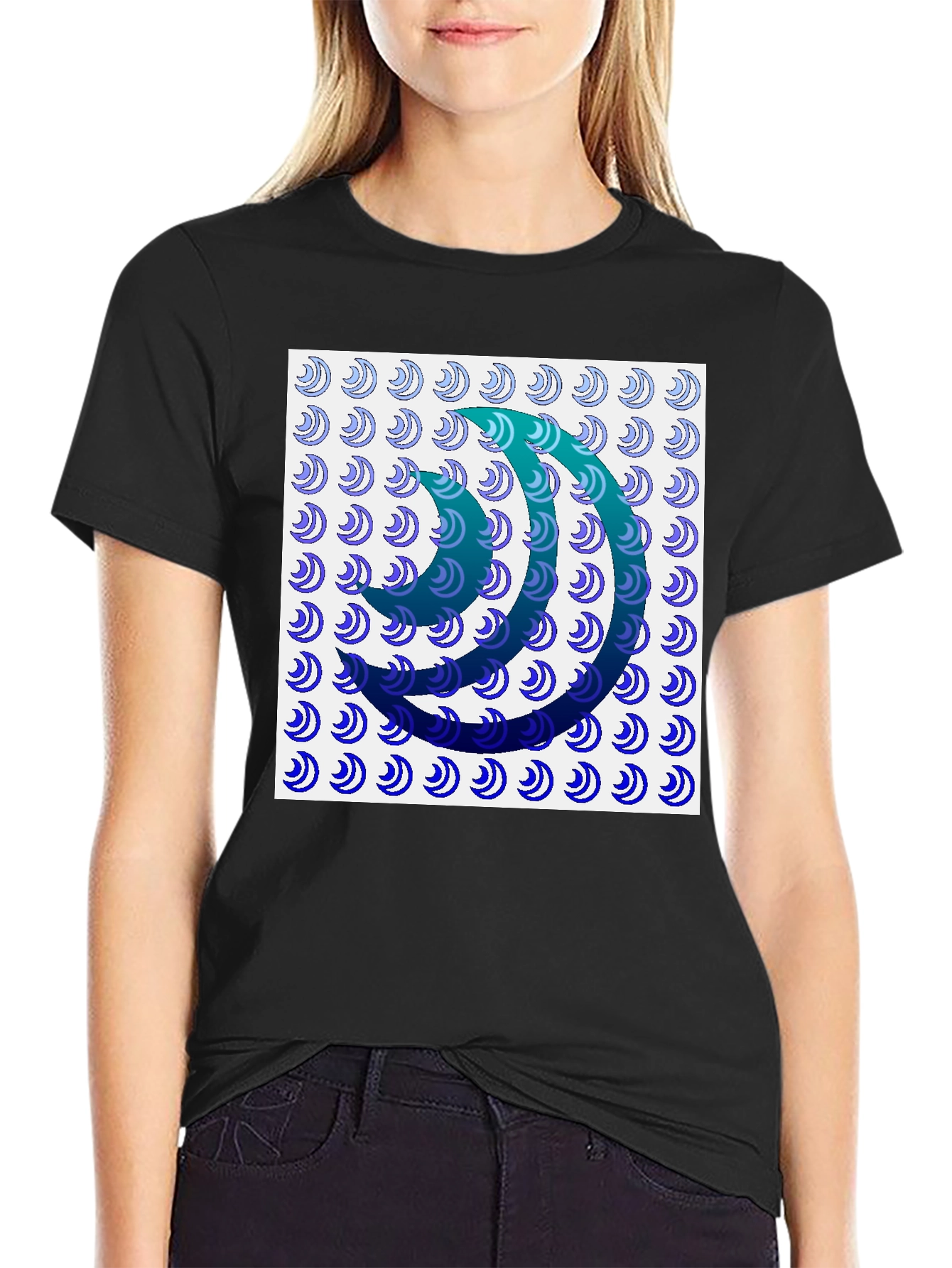 Abstract Wave Pattern Graphic T-Shirt - 2