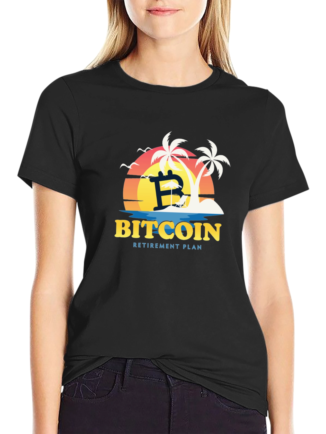 Black Bitcoin Retirement Plan Black T-Shirt view 2
