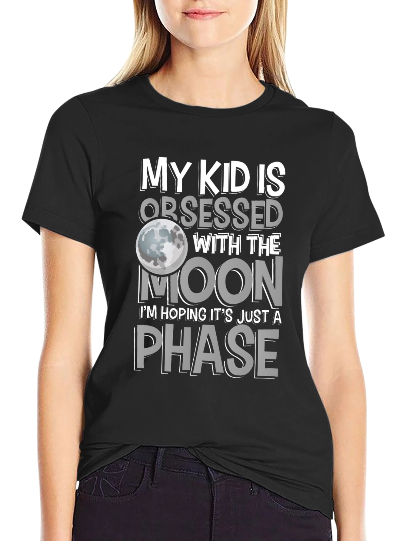 Black Moon Obsessed Kid Graphic T-Shirt view 2