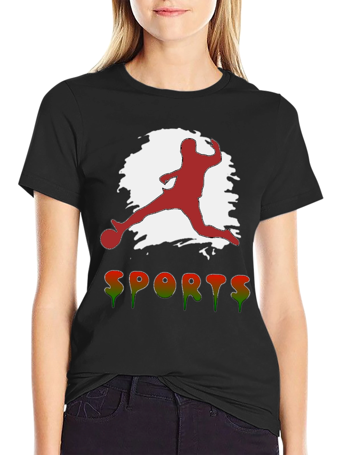 Black Sports Themed Graphic Tee view 2