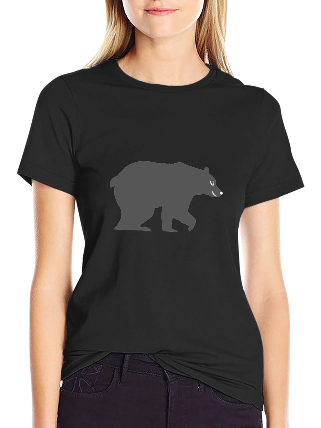 Black Men's Black Bear Graphic T-Shirt view 2