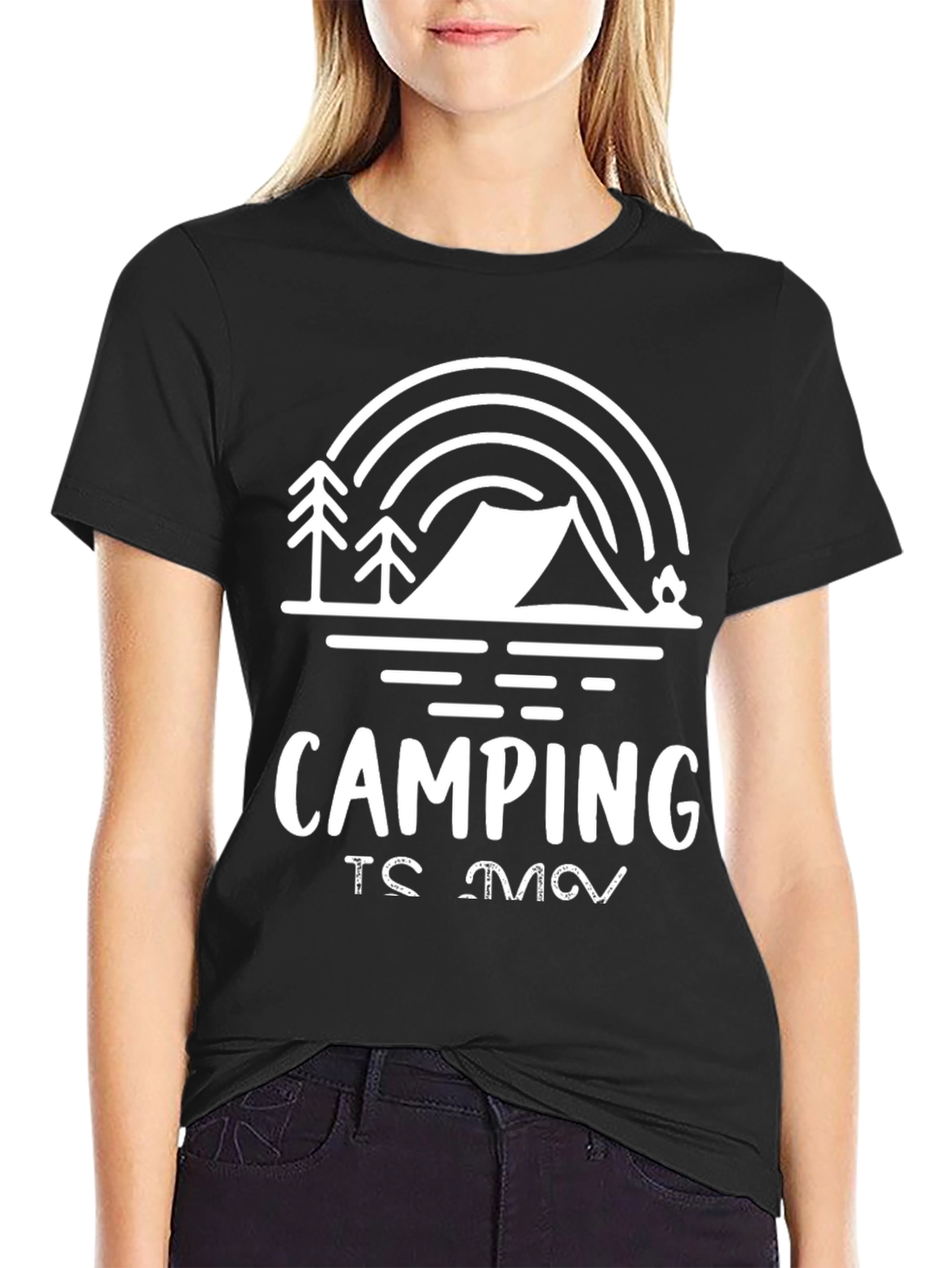 Black Camping is My Happy Place Graphic Tee view 2