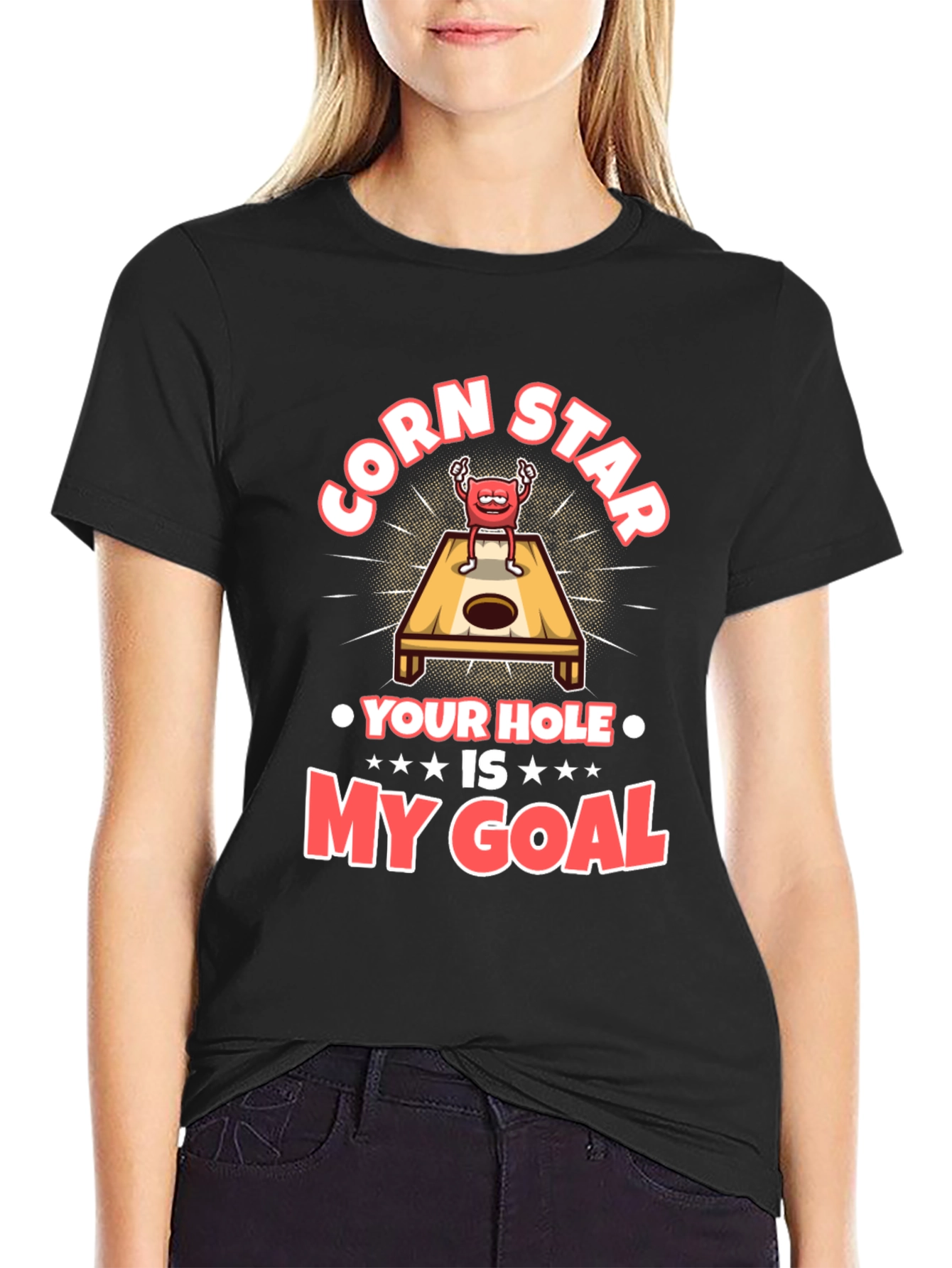 Black Corn Star Your Hole is My Goal T-Shirt view 2