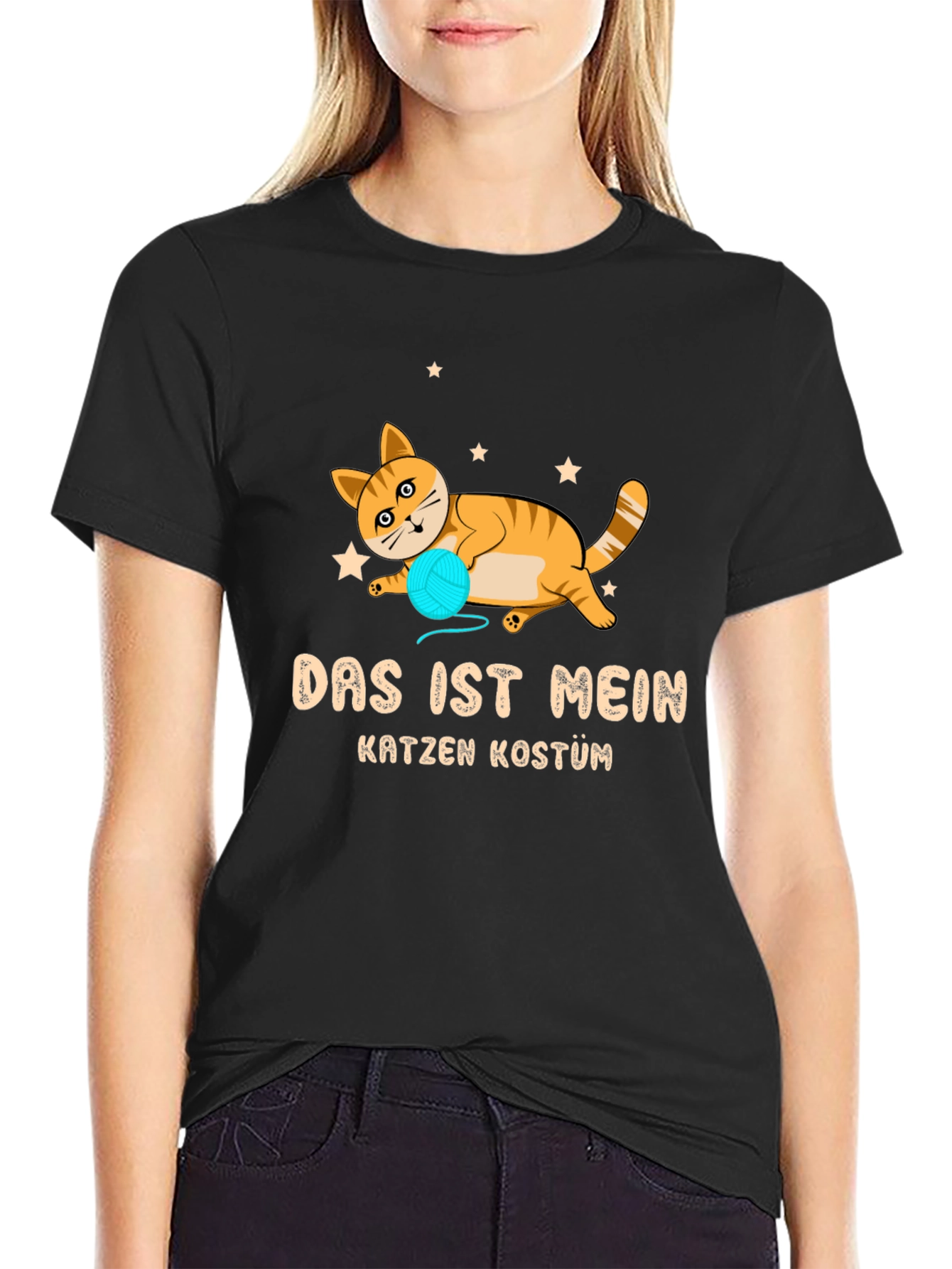 Black Das Ist Mein Katzen Kostüm T-Shirt - Cat Lover Tee view 2