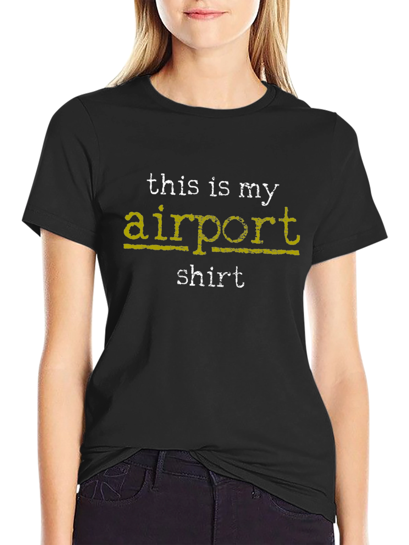 Black Airport Shirt - Funny Travel T-Shirt view 2
