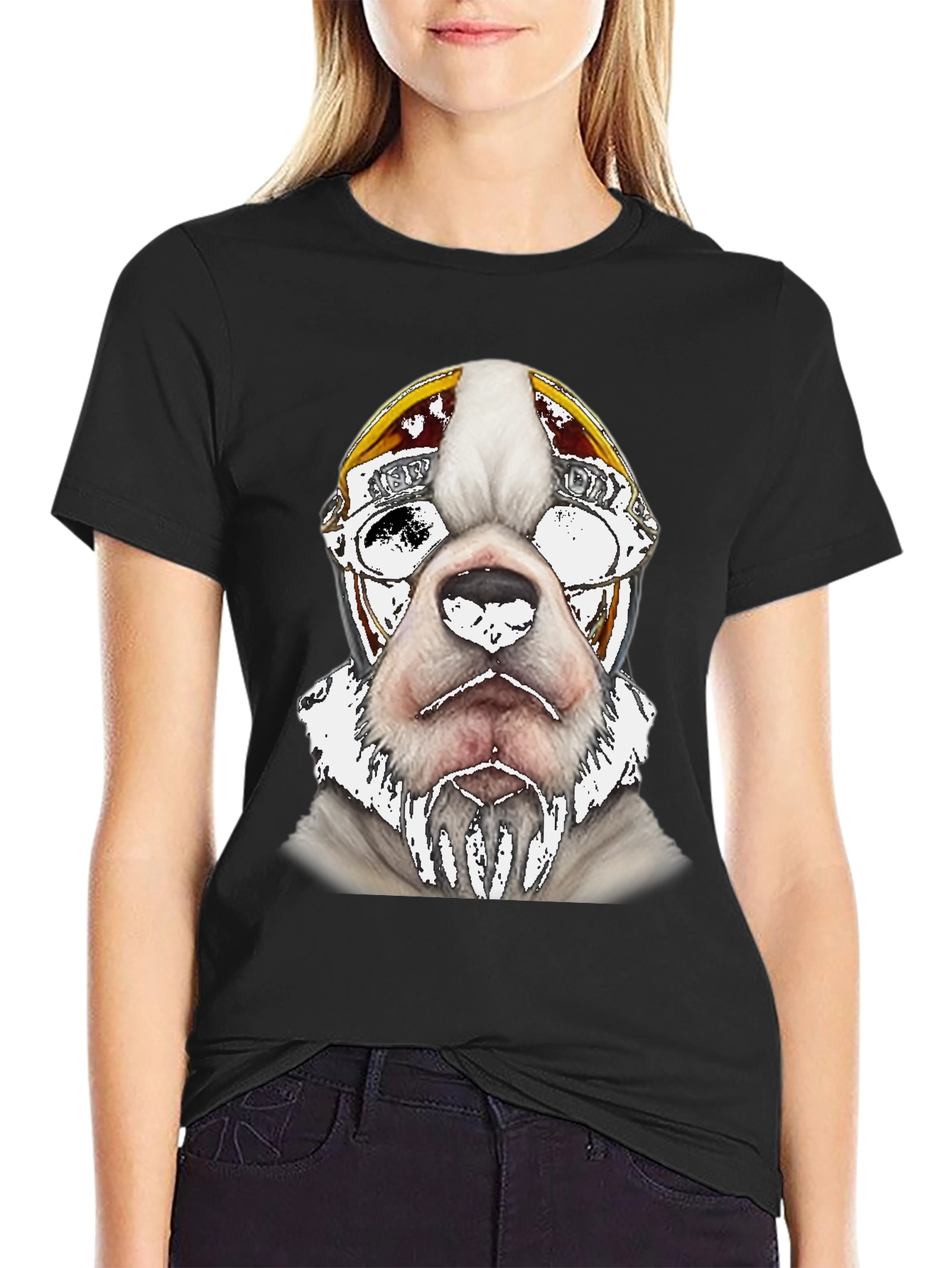 Black Cool Dog Aviator T-Shirt - Black view 2