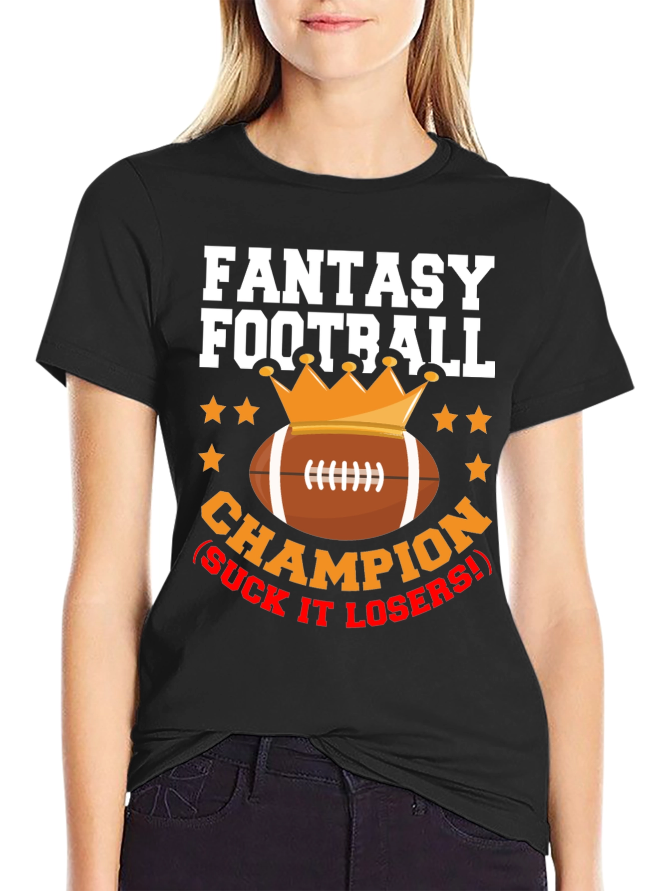 Black Fantasy Football Champion Graphic Tee view 2