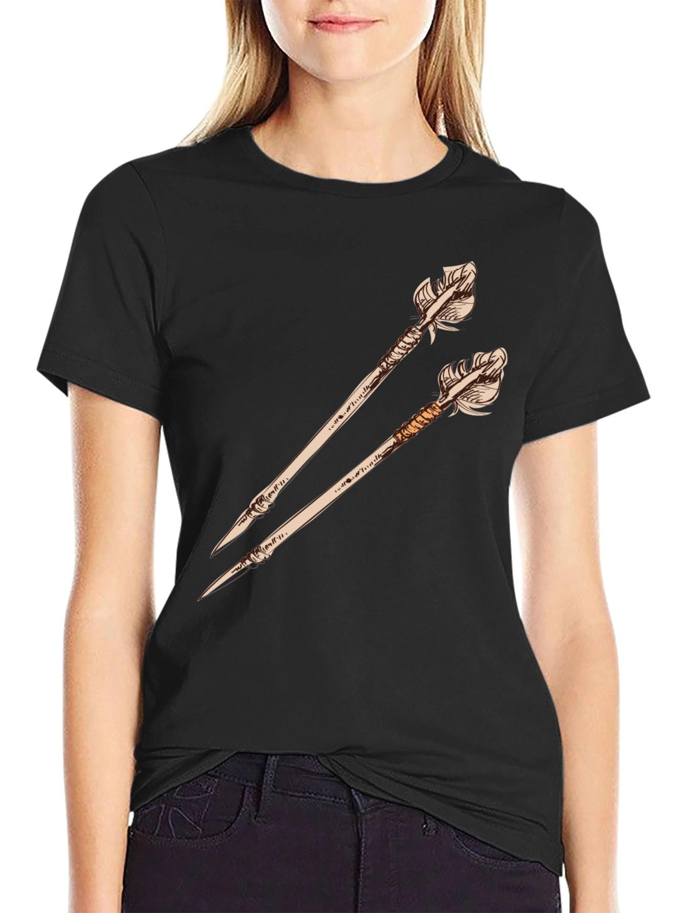 Black Arrow Graphic Tee - Unique Design, Black Shirt view 2