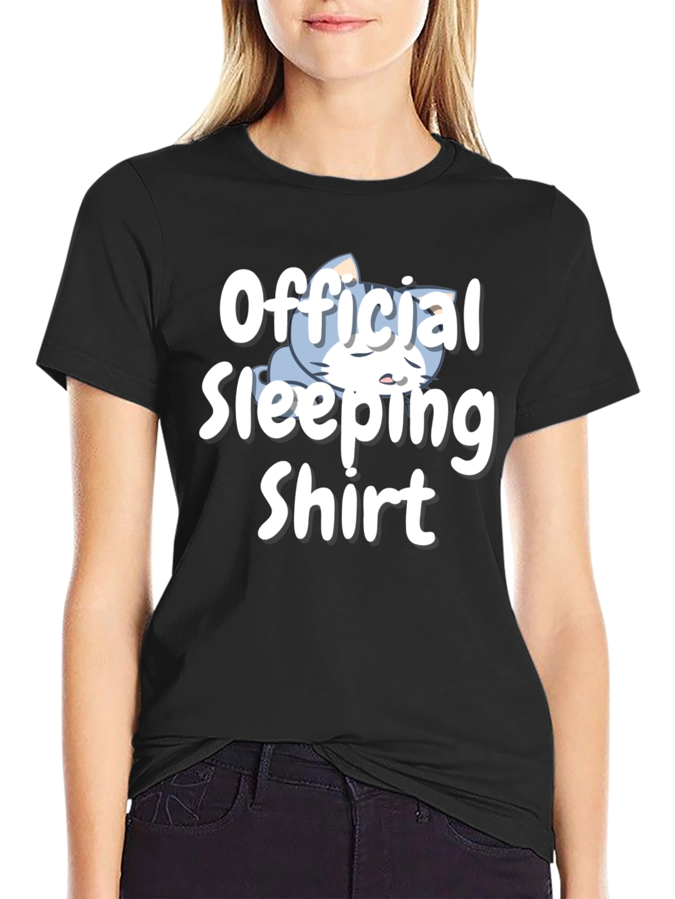 Black Official Sleeping Shirt - Funny Novelty Tee view 2