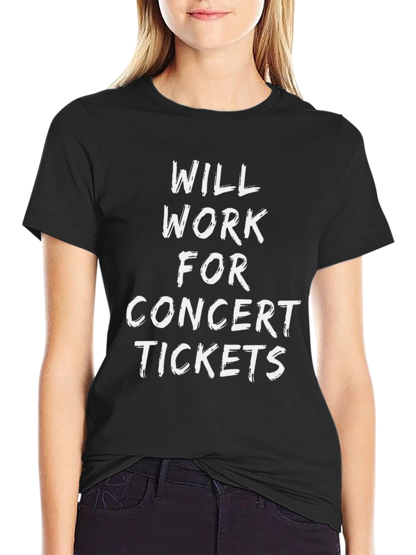 Black Will Work For Concert Tickets Graphic T-Shirt view 2