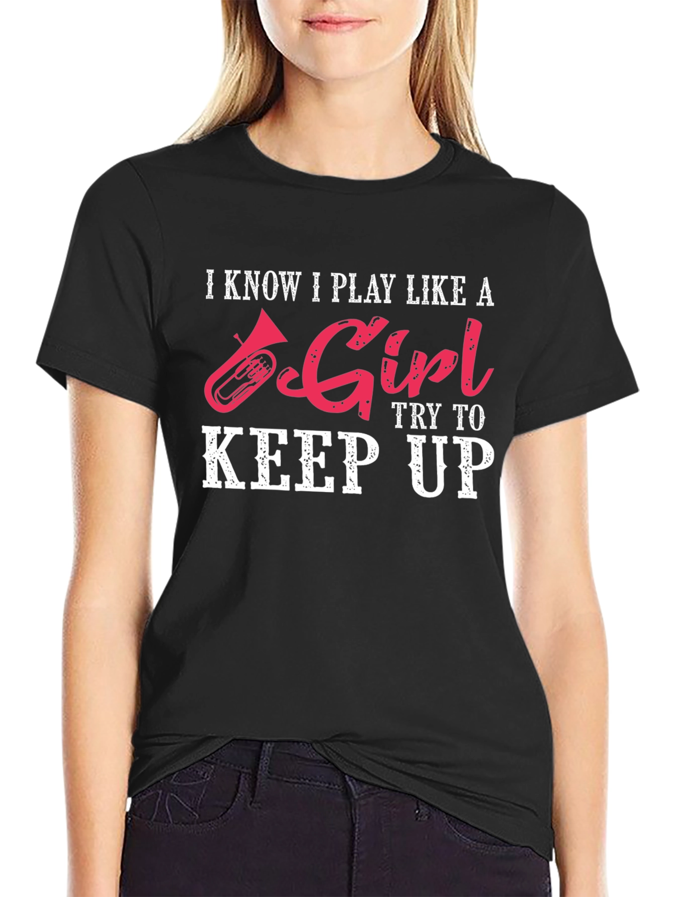 Black I Know I Play Like A Girl T-Shirt view 2