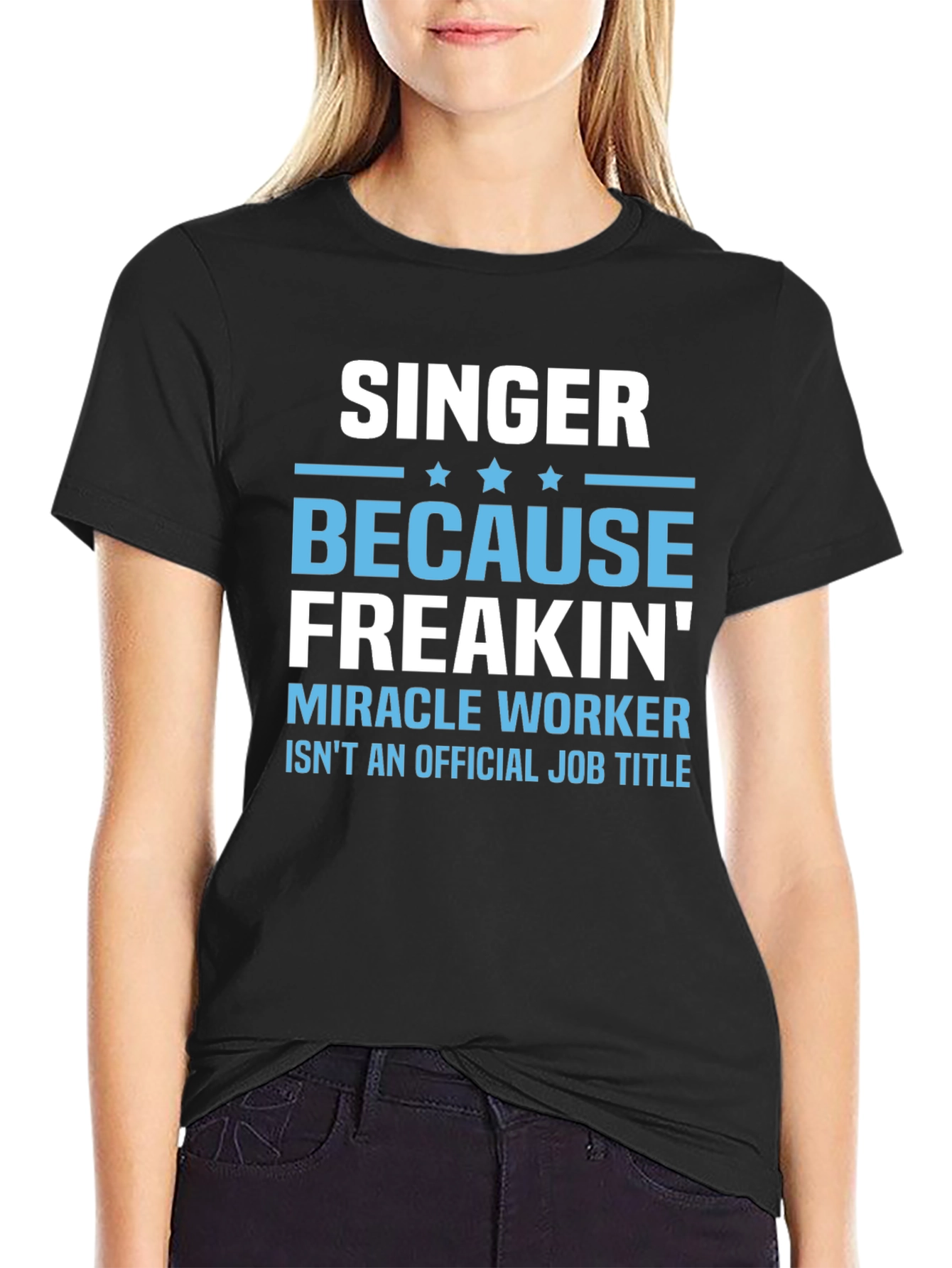 Black Singer Miracle Worker Funny Graphic T-Shirt view 2