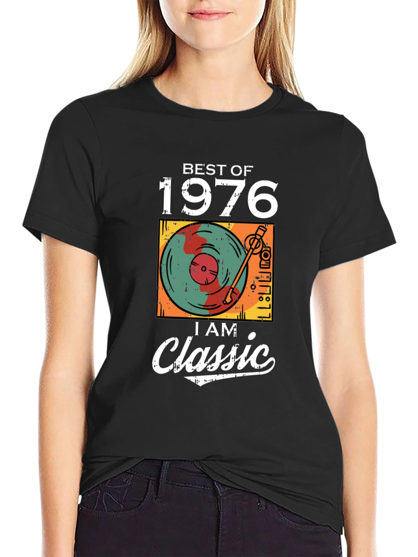 Black Best of 1976 Classic Graphic T-Shirt view 2