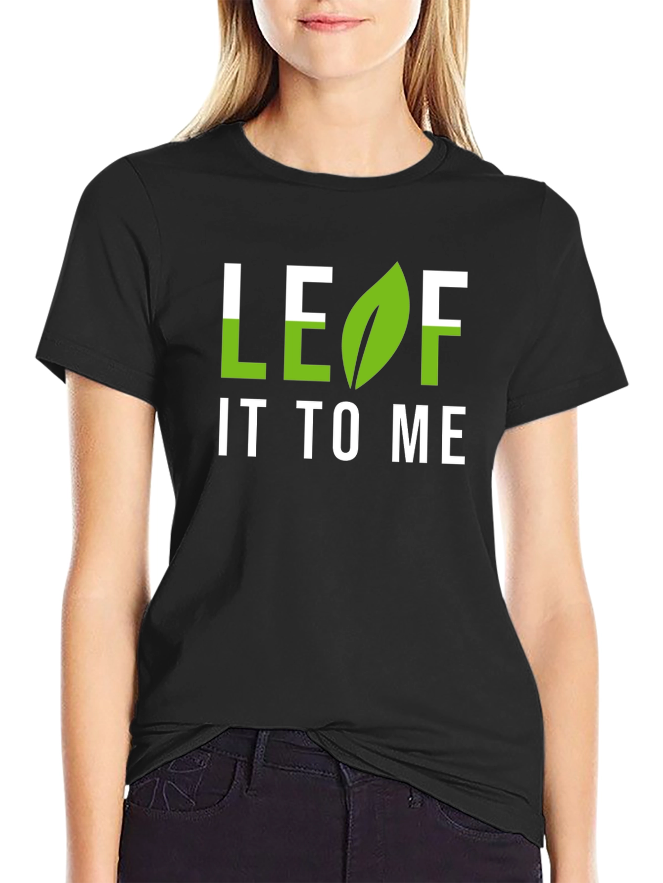 Black Leaf It To Me Graphic T-Shirt - Black view 2