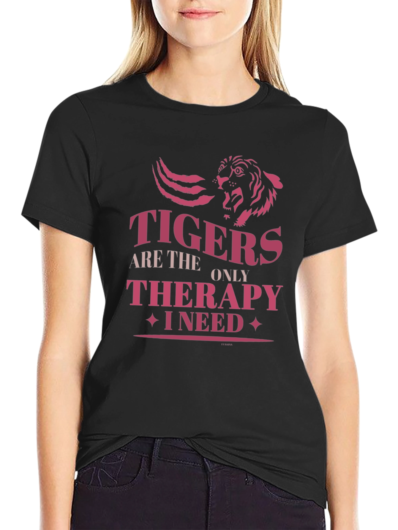 Black Tigers Are The Only Therapy I Need T-Shirt view 2