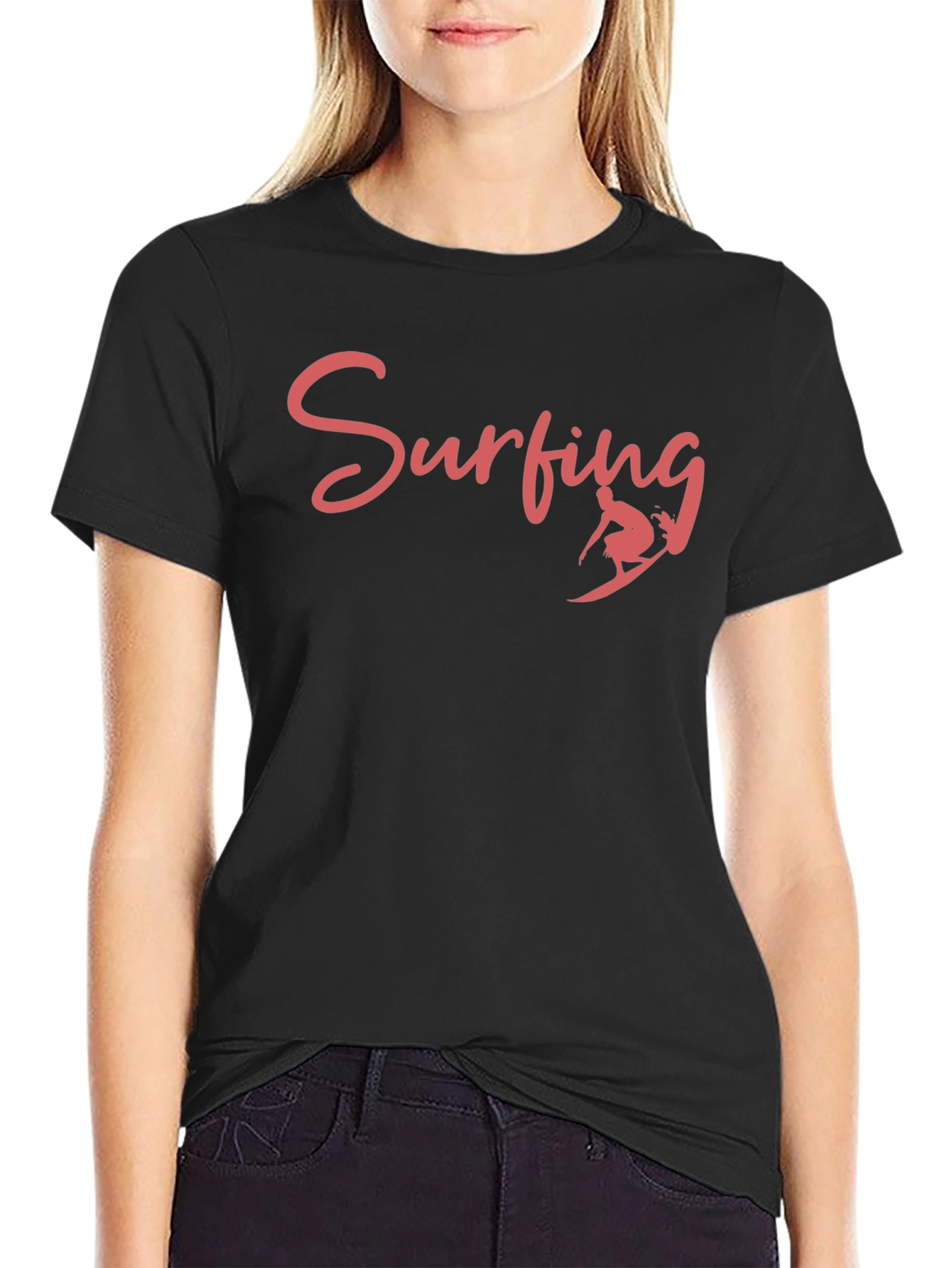 Black Surfing Graphic Tee - Cool Summer Vibes view 2