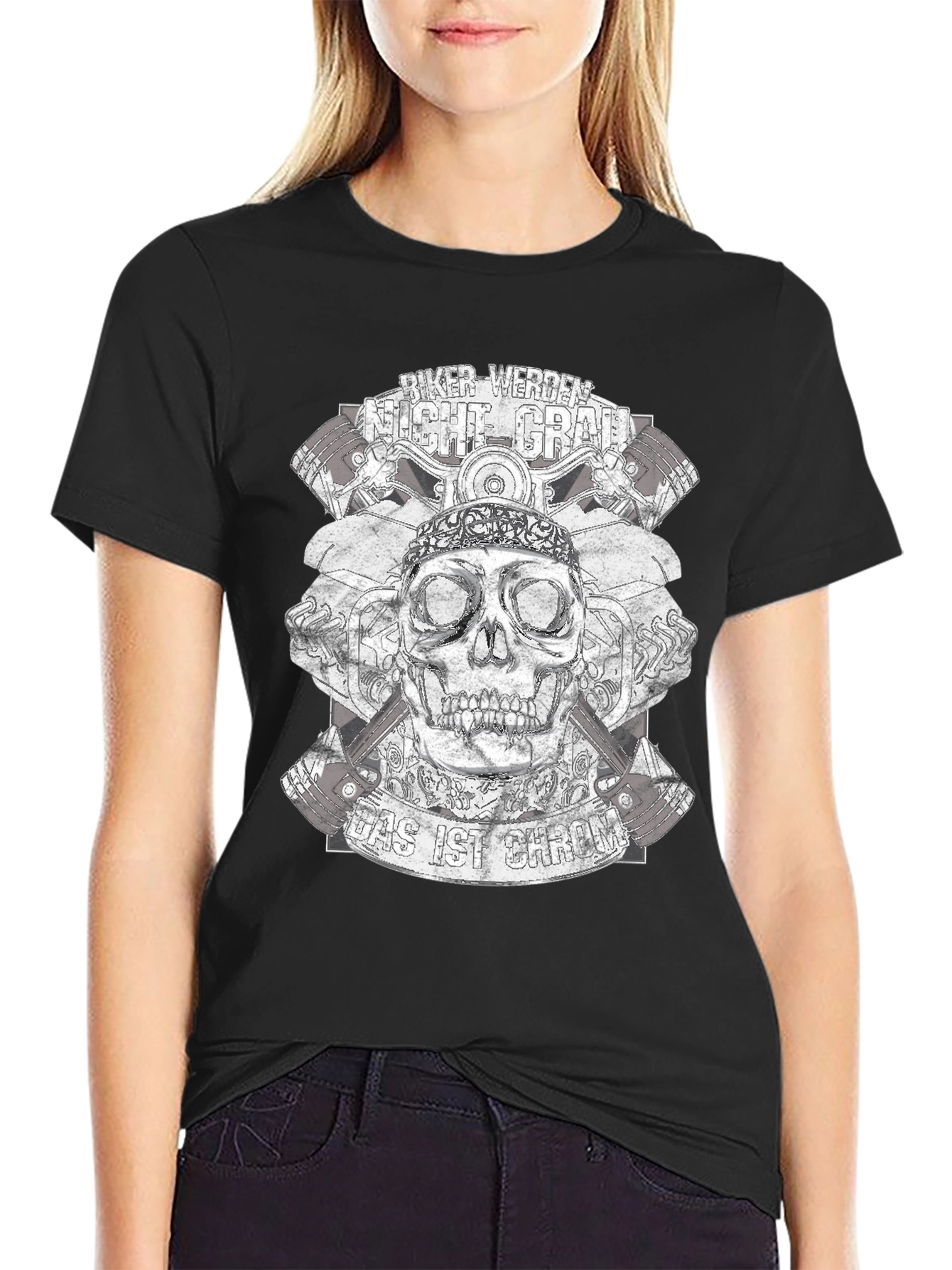 Black Biker Werden Night Grab Black T-Shirt view 2