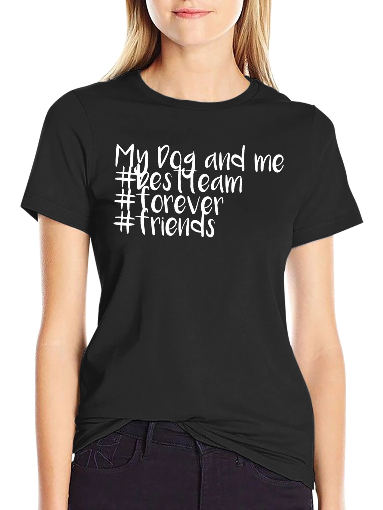 Black My Dog and Me T-Shirt - Best Team Forever Friends view 2