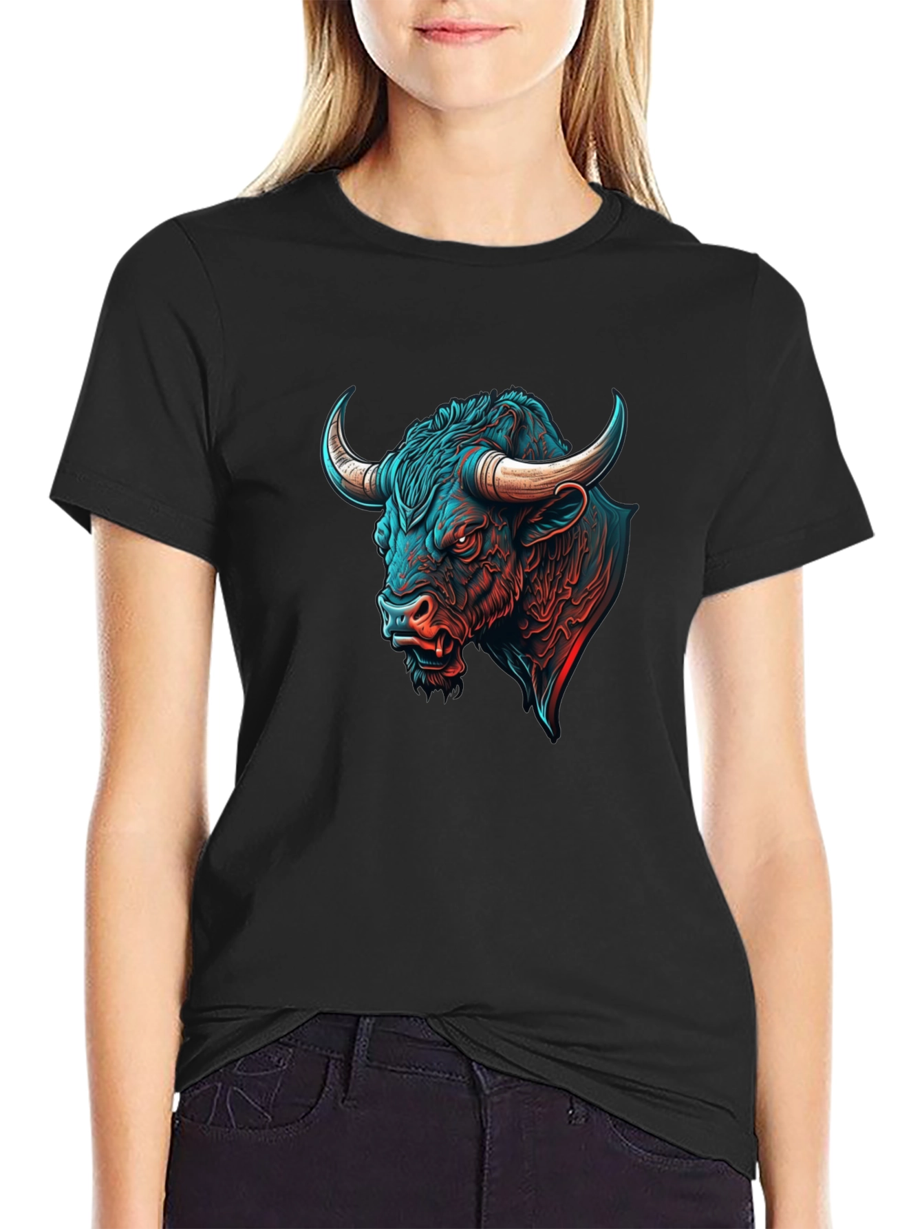 Black Bull Graphic Tee - Bold Design view 2