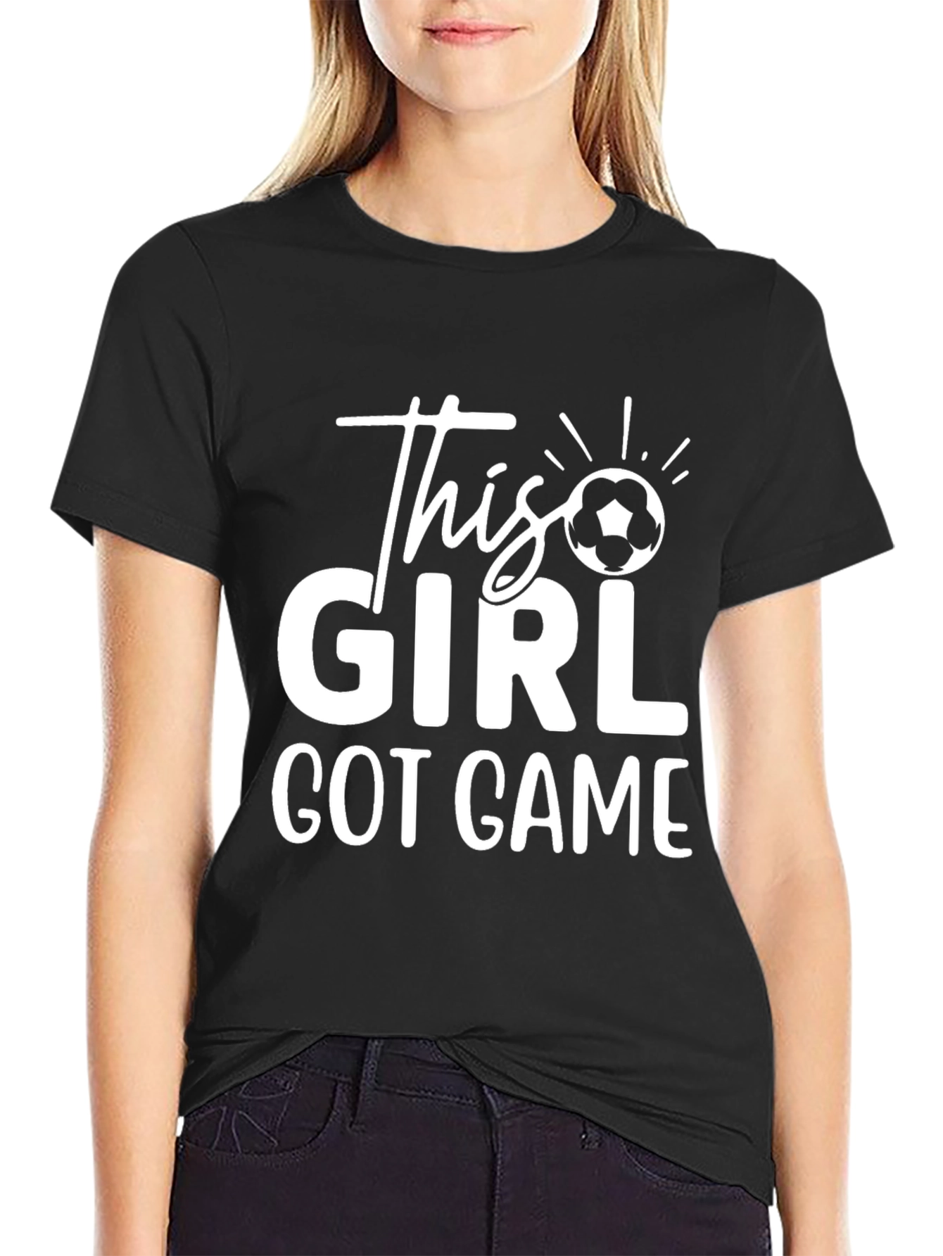 Black This Girl Got Game Soccer T-Shirt view 2