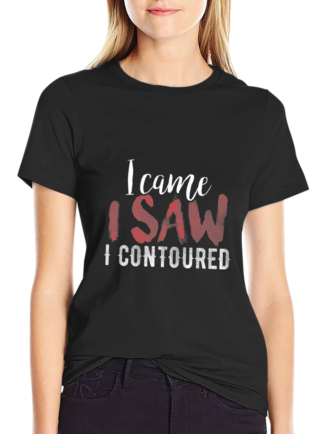 Black I Came I Saw I Contoured Graphic T-Shirt view 2