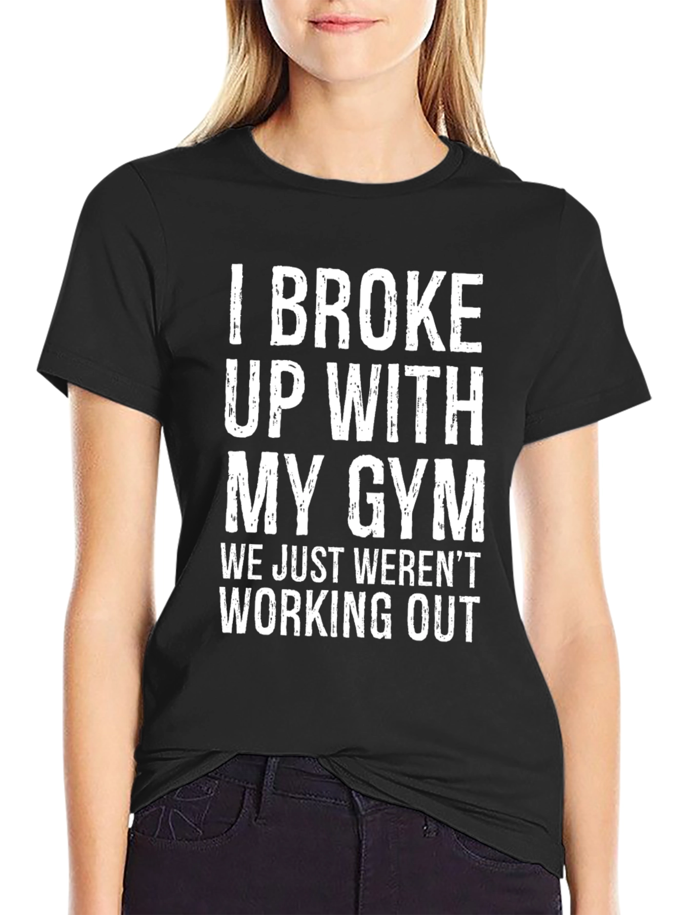 Black Funny Gym Breakup T-Shirt - Workout Humor Tee view 2