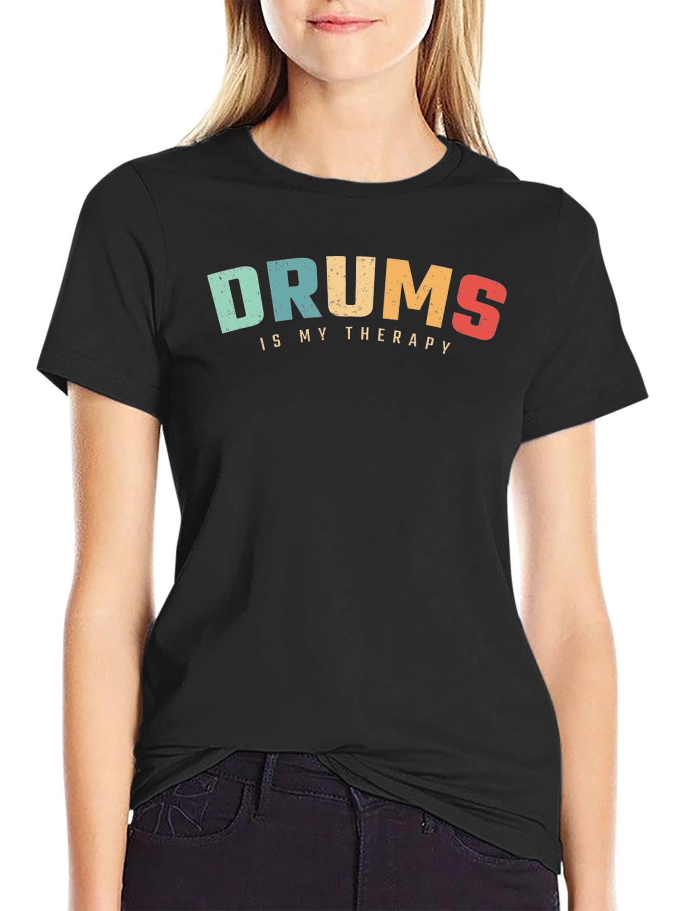 Black Drums Therapy Tee - Musician's Comfort view 2