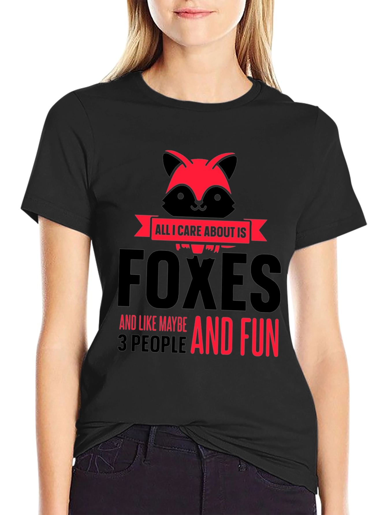 Black Foxes And Fun Graphic T-Shirt view 2