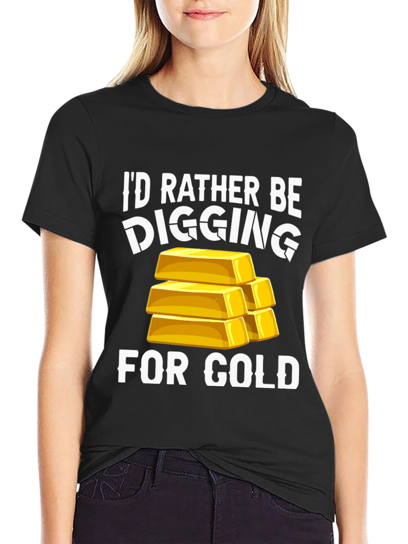 Black Digging For Gold T-Shirt view 2