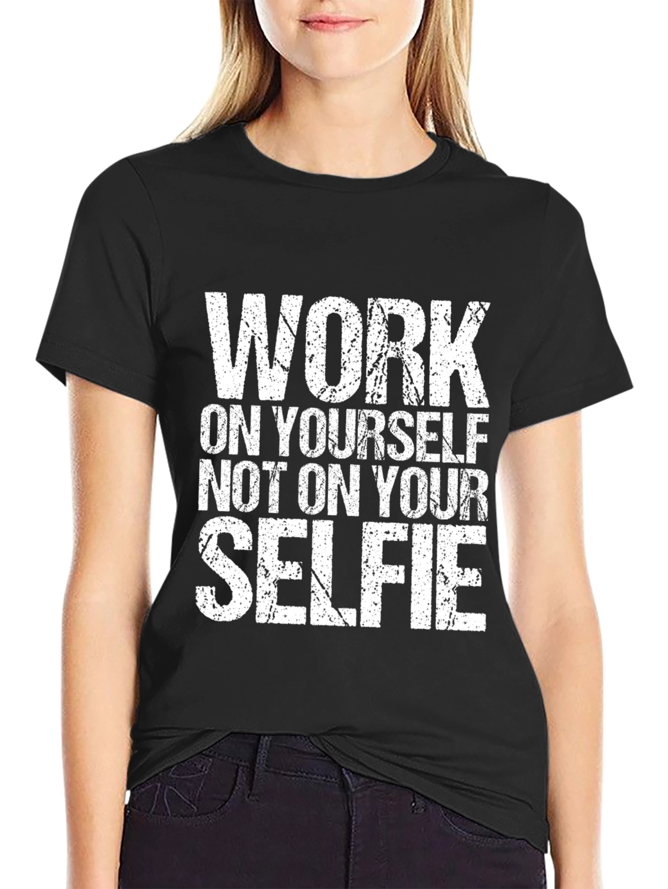 Black Work on Yourself Graphic T-Shirt view 2