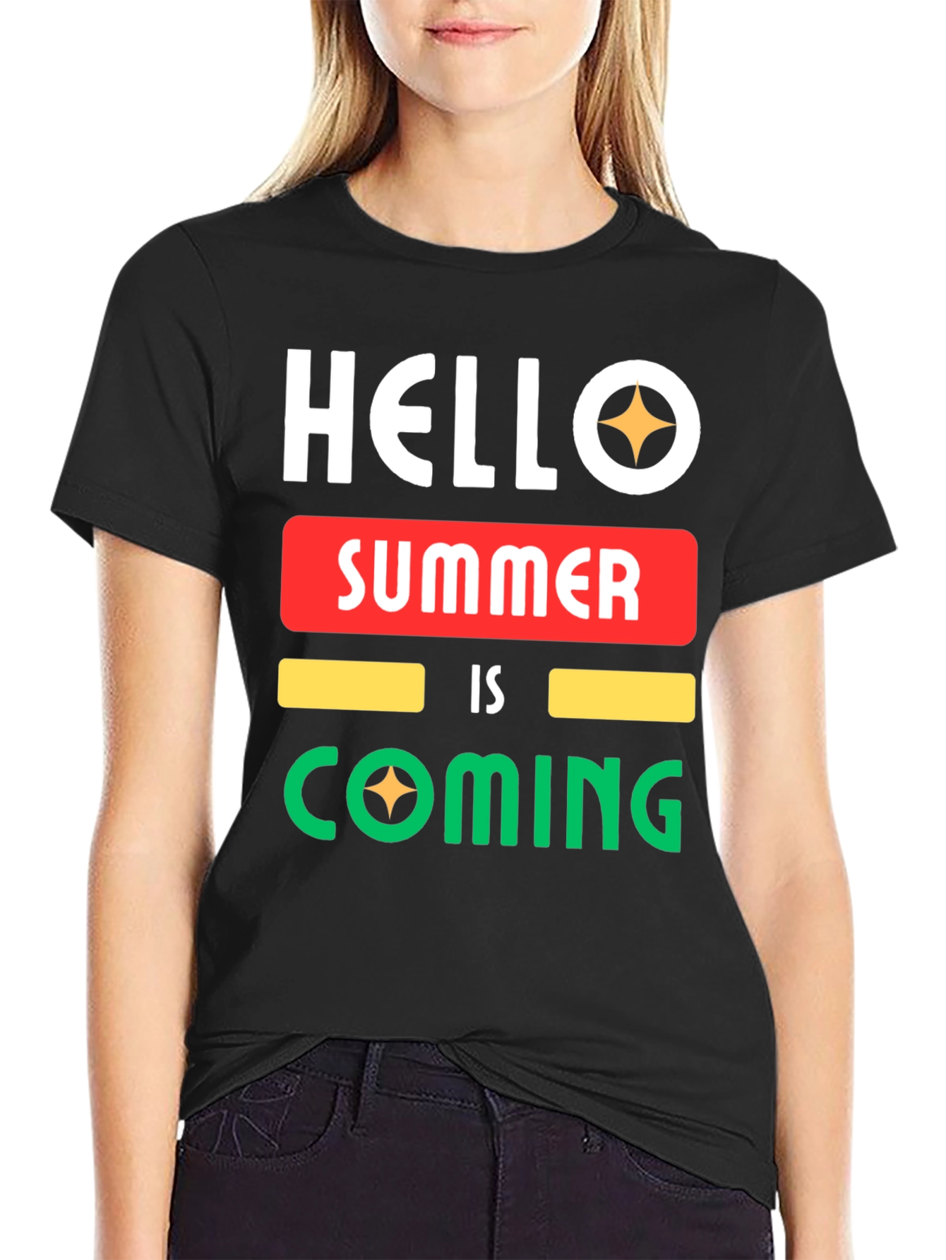 Black Hello Summer T-Shirt view 2