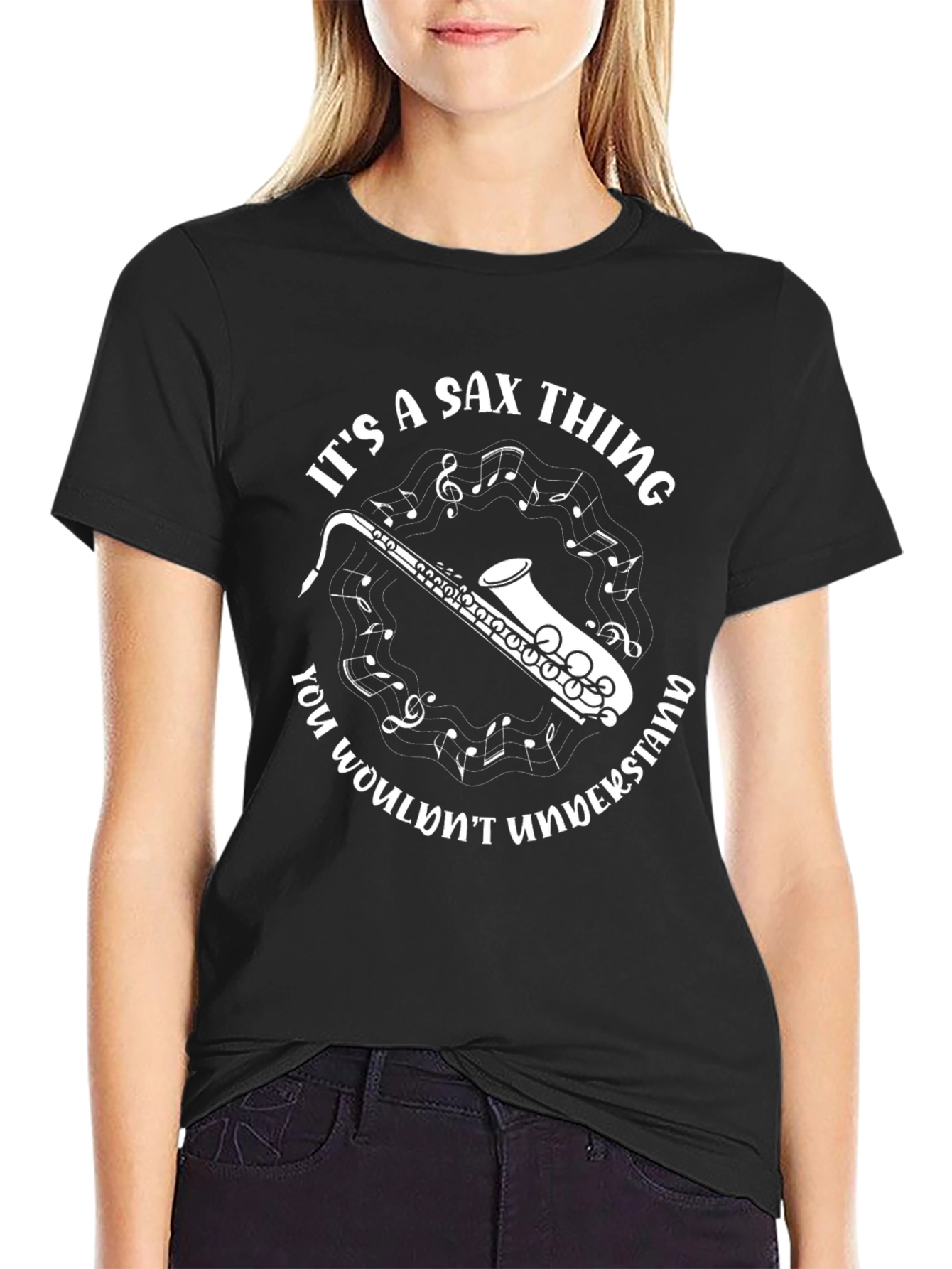 Black It's A Sax Thing - Saxophone Music T-Shirt view 2