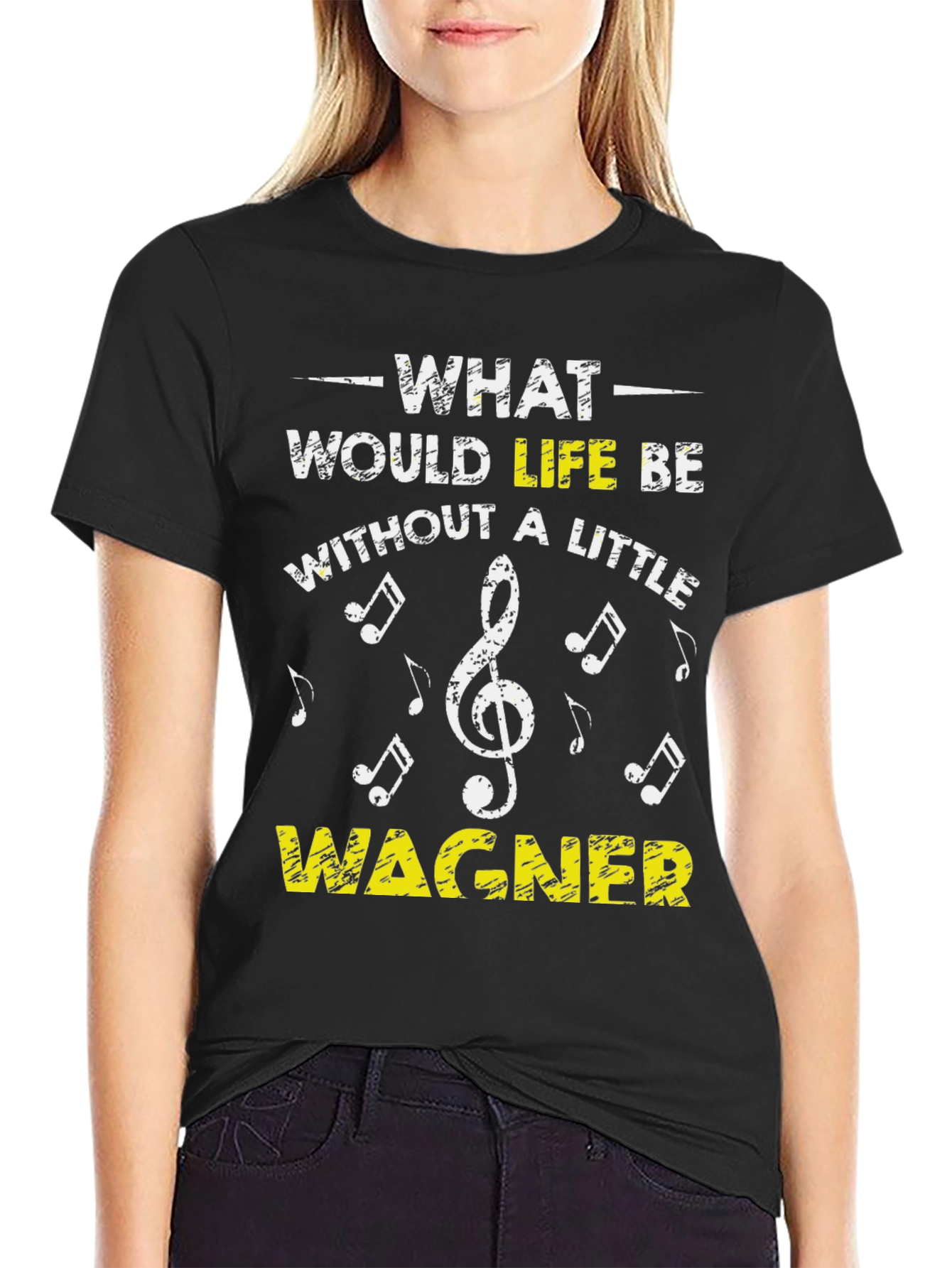 Black Wagner Music Lover T-Shirt - What Would Life Be? view 2