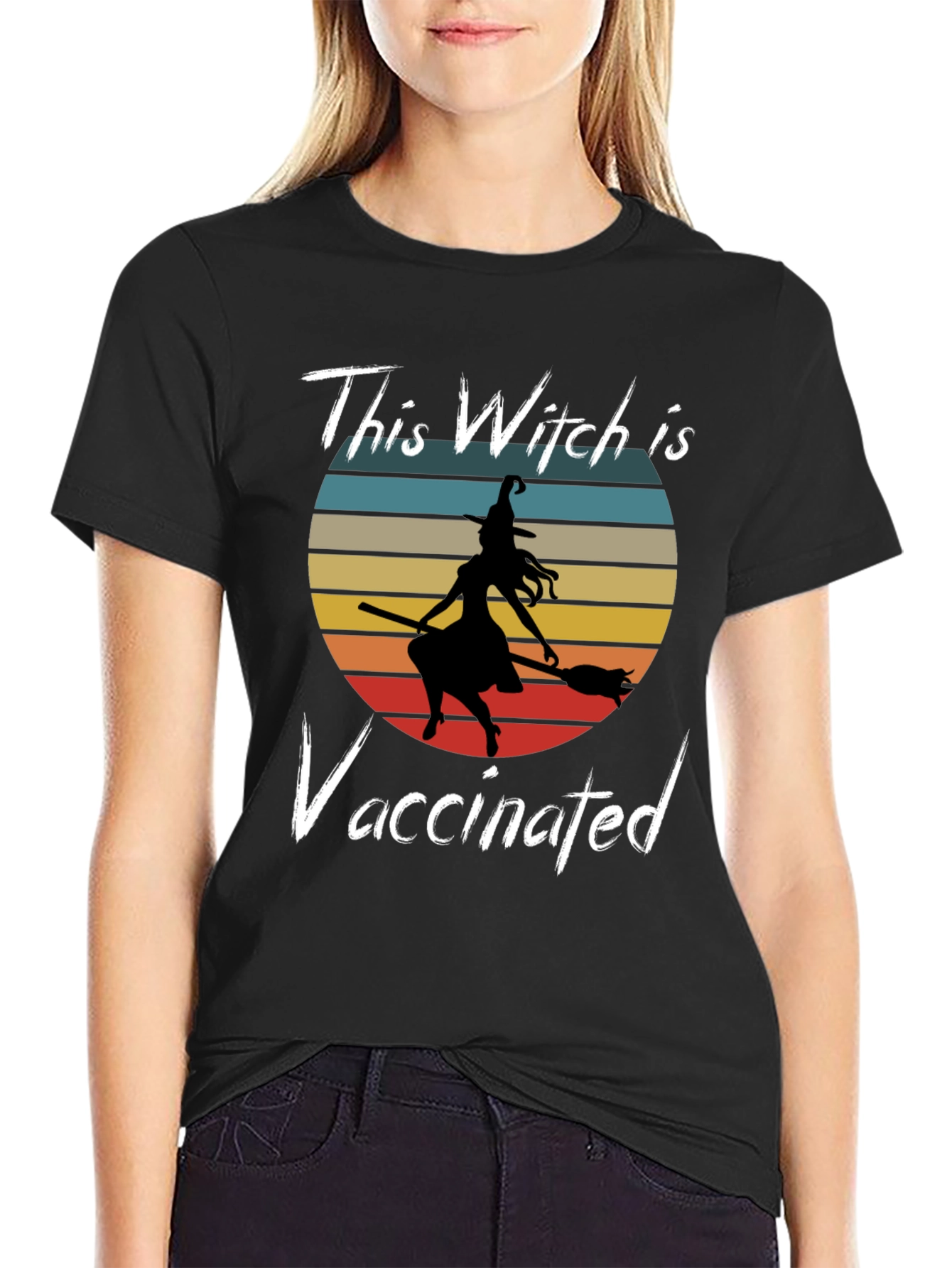 Vaccinated Witch Graphic T-Shirt - 2