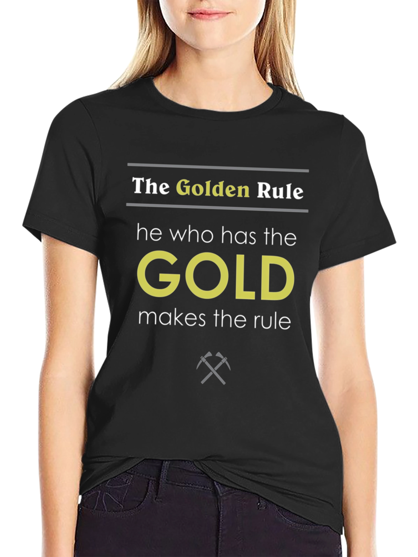 Black The Golden Rule T-Shirt - He Who Has The Gold view 2