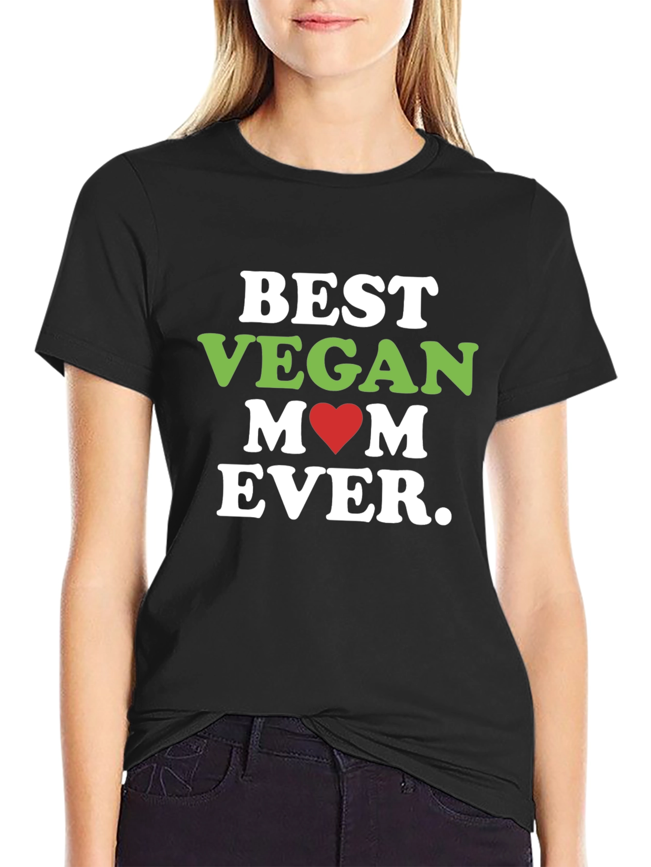 Black Best Vegan Mom Ever T-Shirt view 2