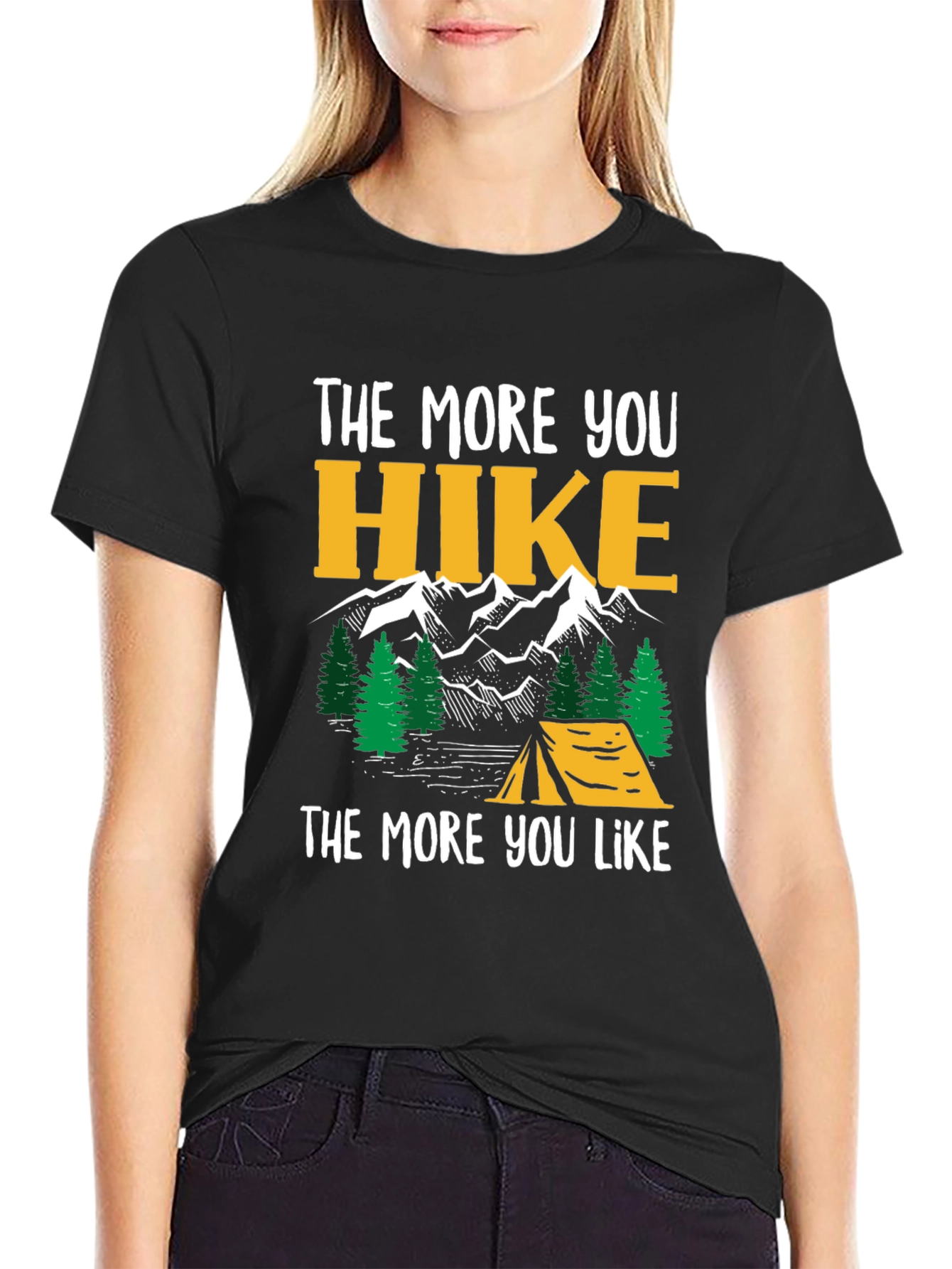 Black Hike More T-Shirt - Outdoor Adventure Tee view 2
