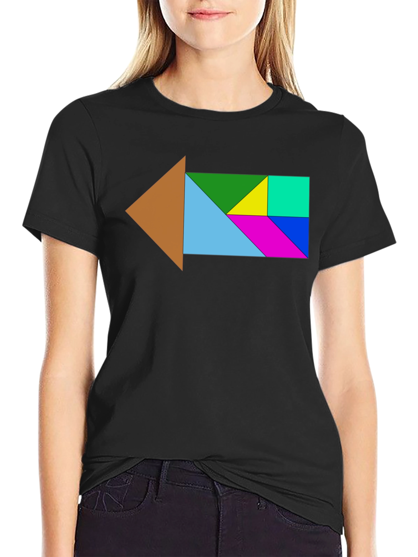 Tangram Arrow T-Shirt - Geometric Design - 2