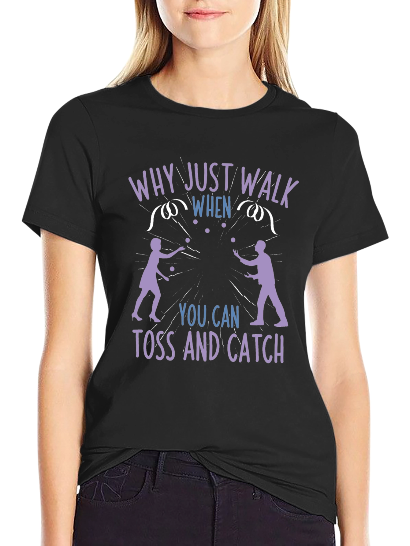 Black Juggling Fun T-Shirt - Why Just Walk? view 2