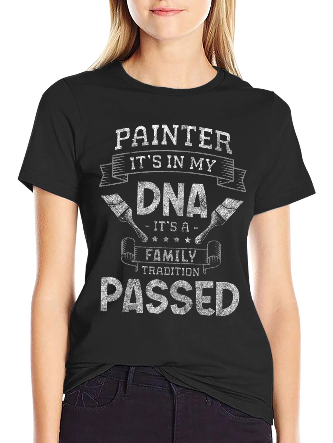 Black Painter DNA Black Graphic T-Shirt view 2