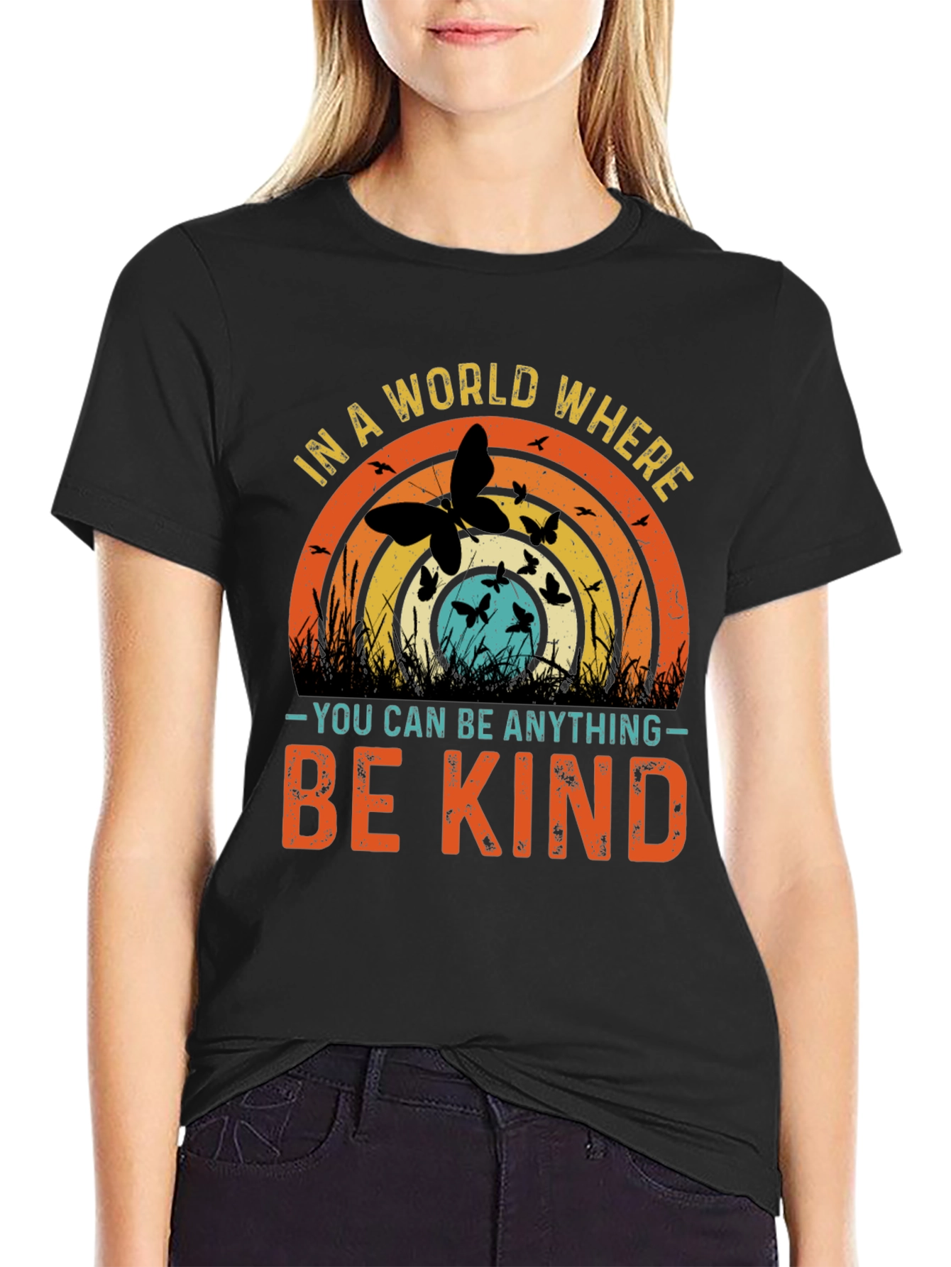 Black Kindness Matters T-Shirt - Be Kind Graphic Tee view 2