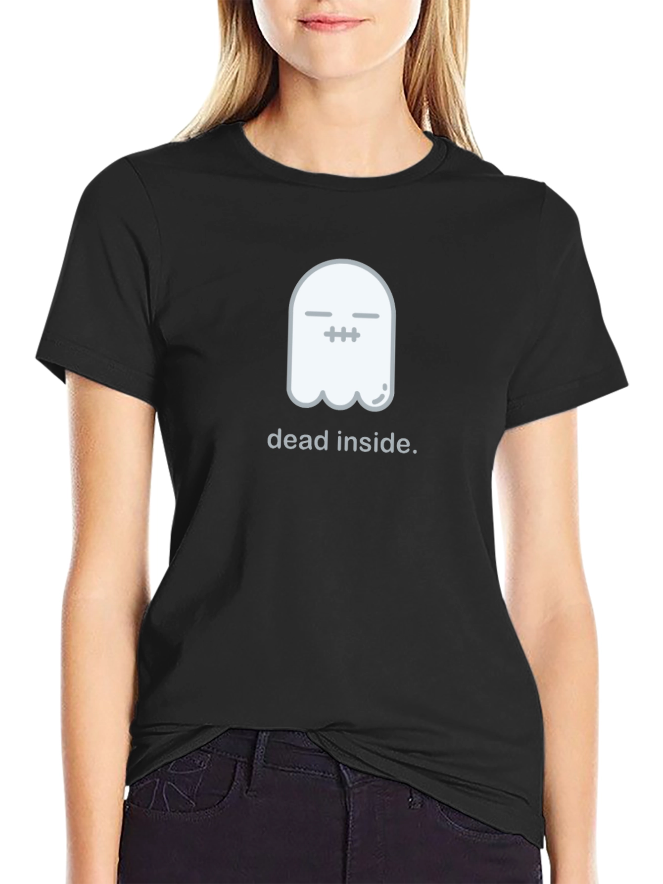 Dead Inside Ghost Graphic Black T-Shirt - 2