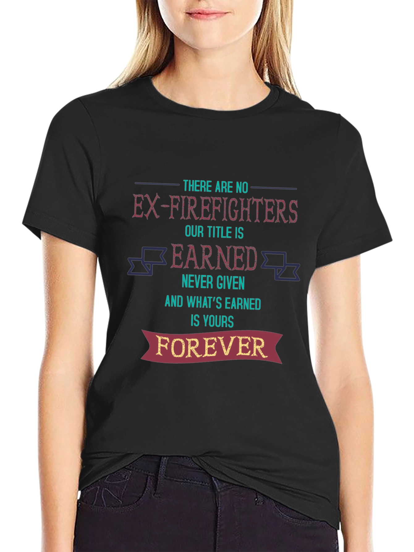 Black Firefighter Pride Tee - Earned Forever view 2